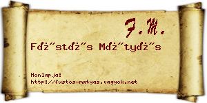 Füstös Mátyás névjegykártya