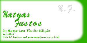 matyas fustos business card
