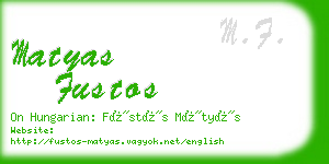 matyas fustos business card